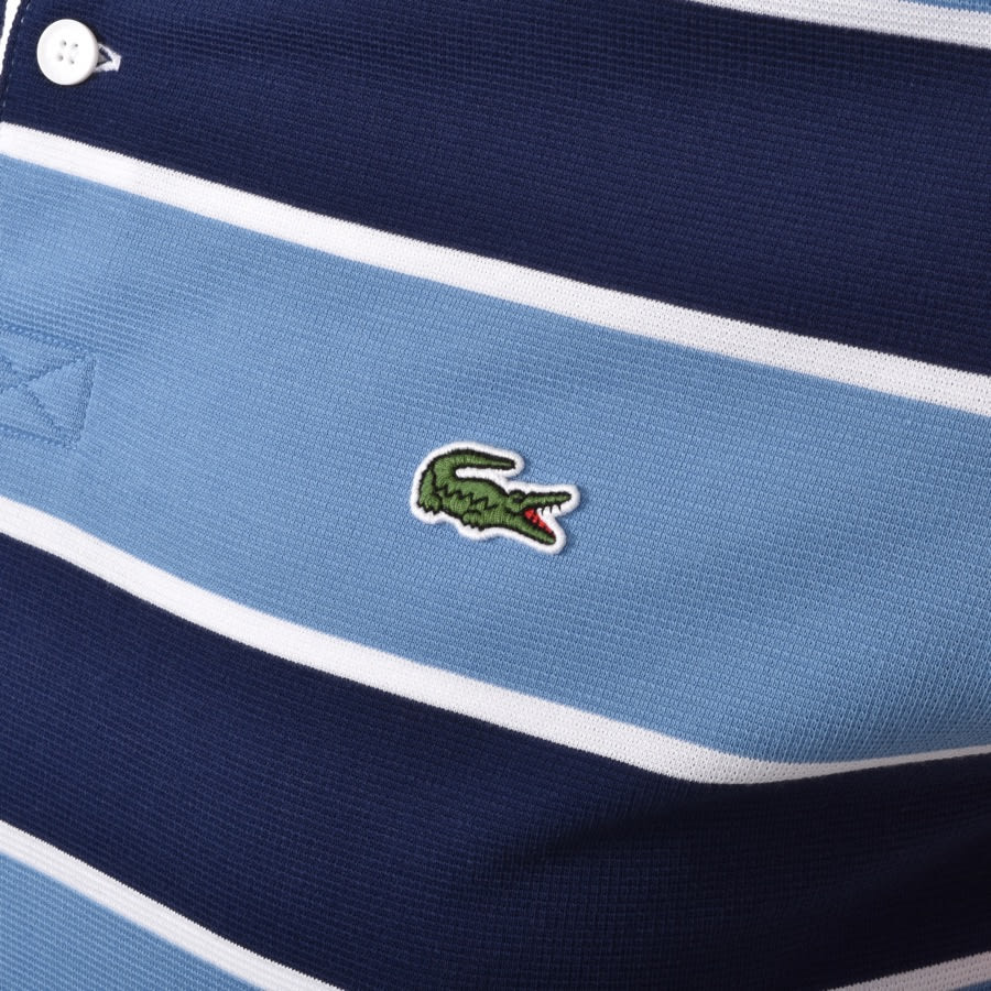 Alternative Image for ProductLacoste Striped Short Sleeved Polo T Shirt Blue3